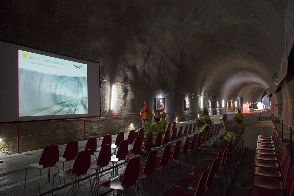 Presentation room in the Gotthard Tunnel
